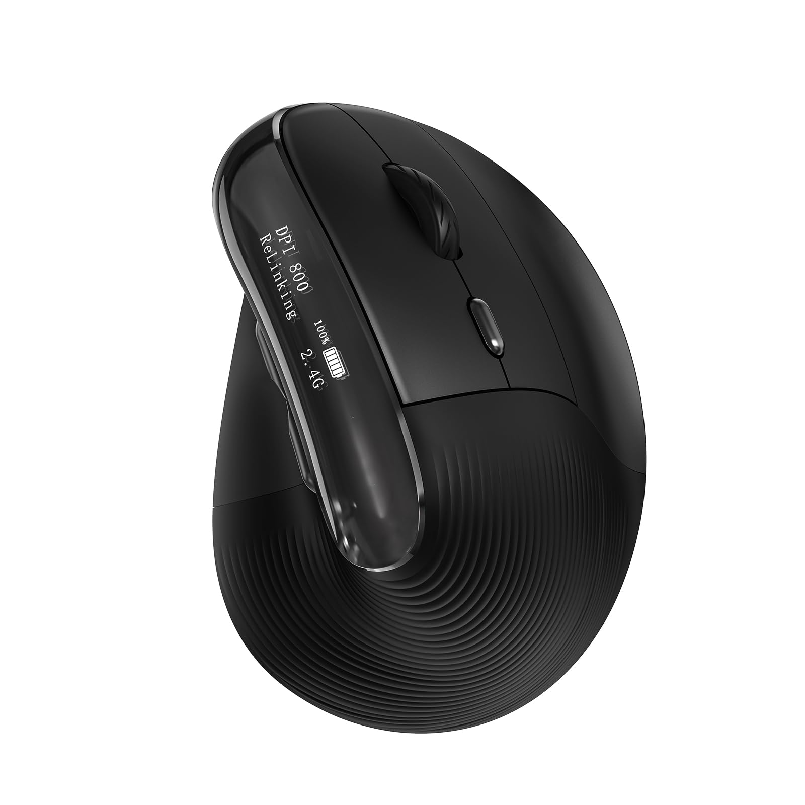 Kysona Ergonomic Mouse With Oled Screen, Rechargeable Vertical Ergo Wireless Mice, Quiet Click, Bluetooth & 2.4G, 5 Adijustable